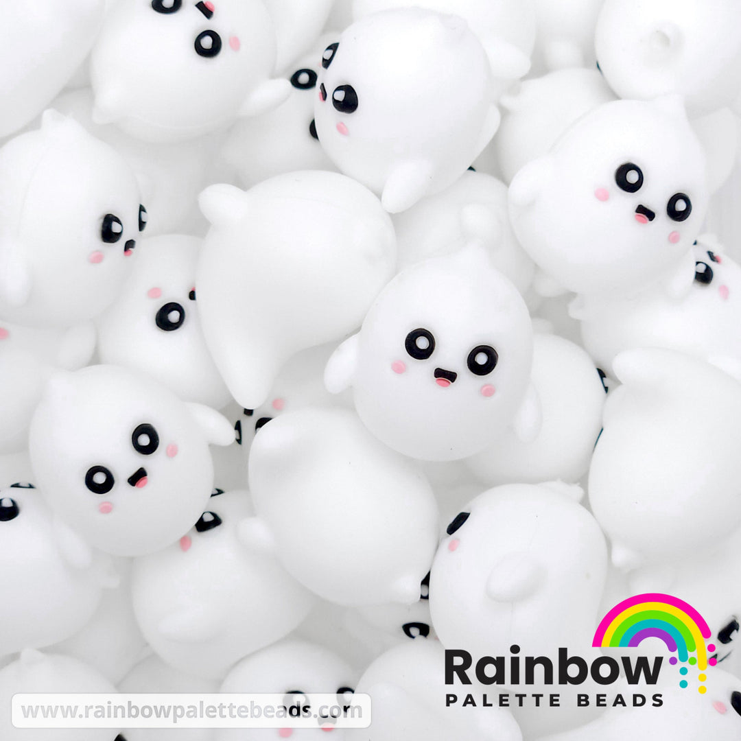 3D Cute Ghost Exclusive Silicone Focal Bead Beads