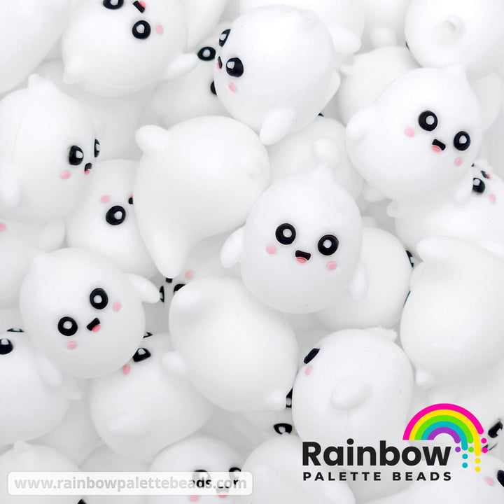 3D Cute Ghost Exclusive Silicone Focal Bead Beads