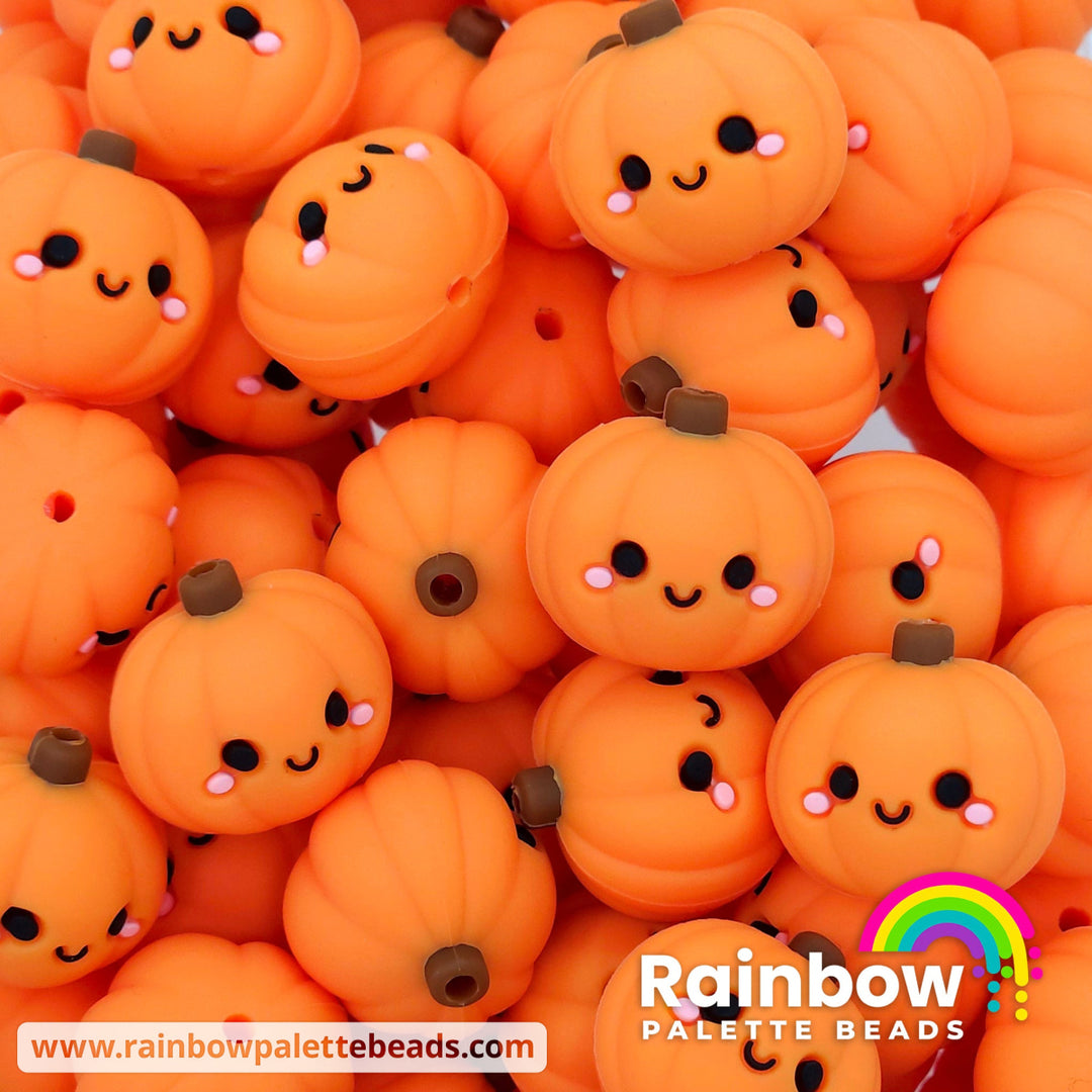 3D Cute Pumpkin Exclusive Silicone Focal Bead Beads