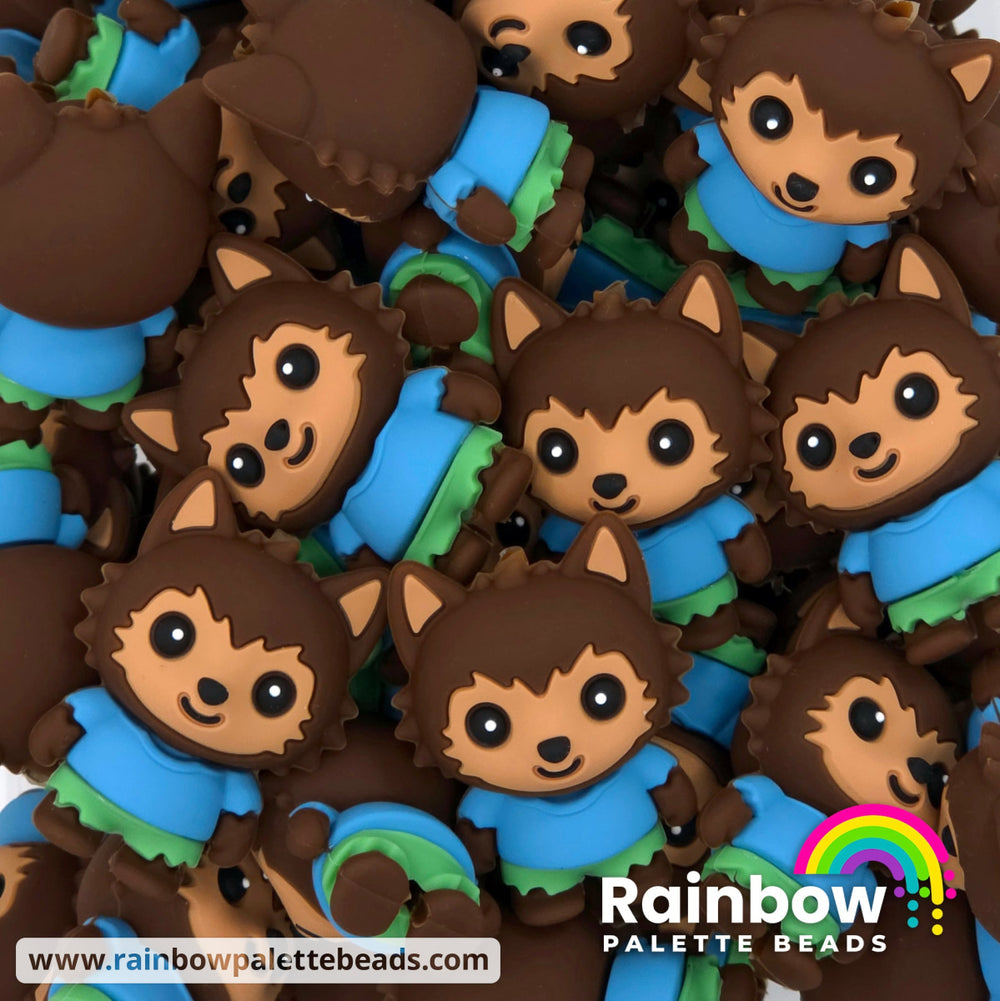 3D Cute Werewolf Exclusive Silicone Focal Beads - Blue - Beads