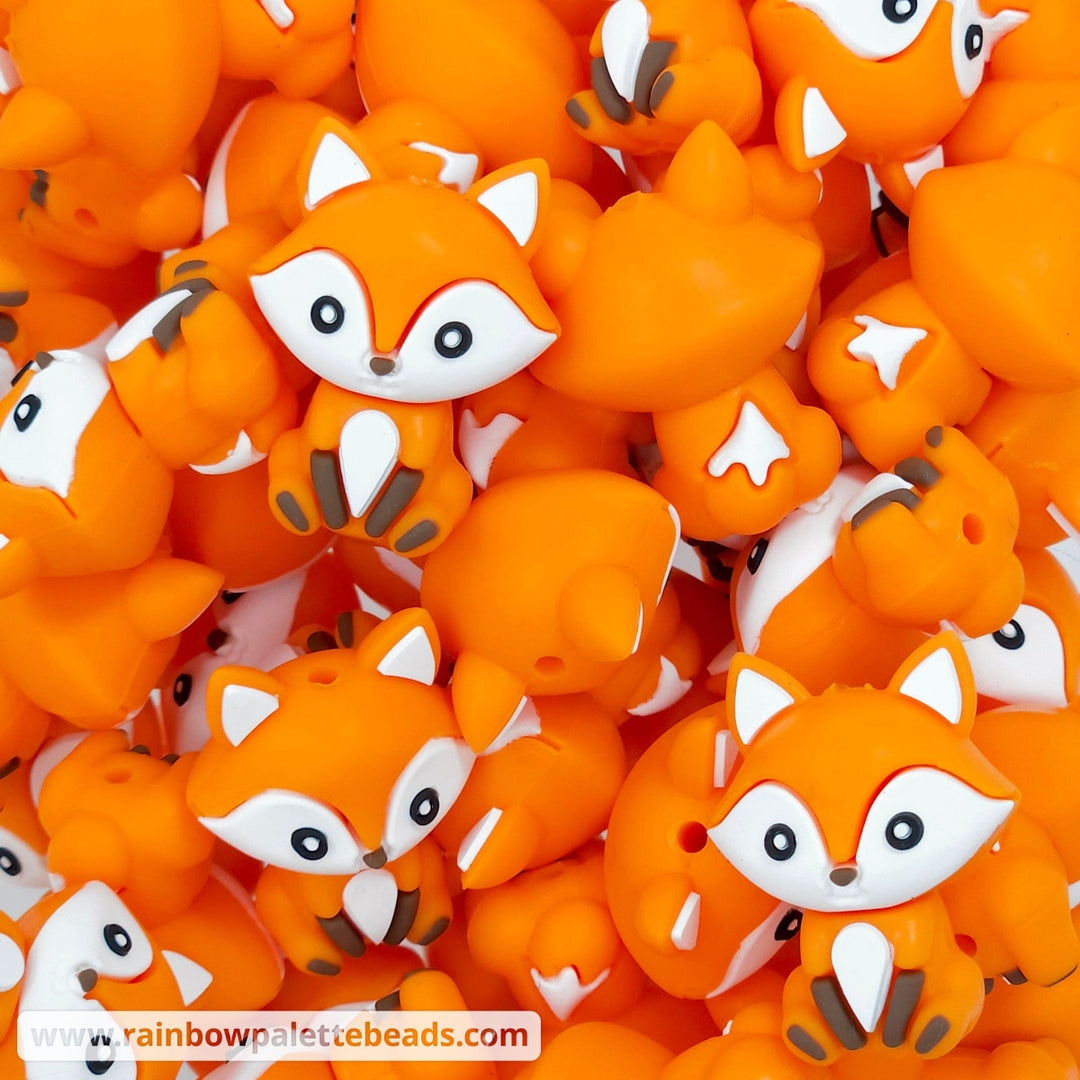 3D Fox Silicone Focal Bead Beads