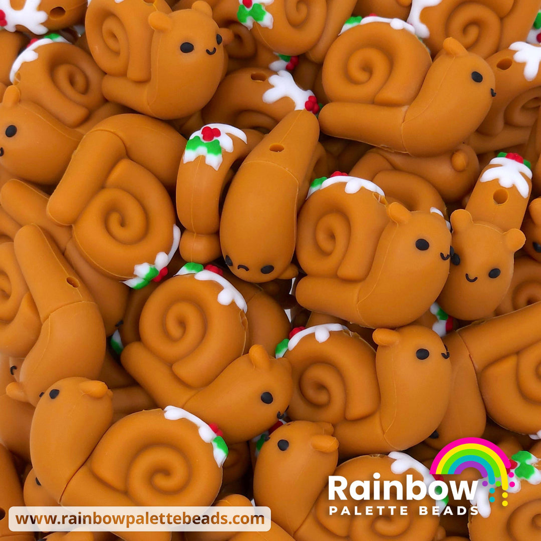3D Gingersnail (Gingerbread Snail) Exclusive Silicone Focal Beads Beads