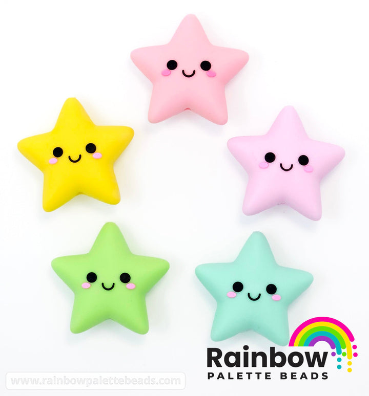 3D Happy Star Exclusive Silicone Focal Bead Beads