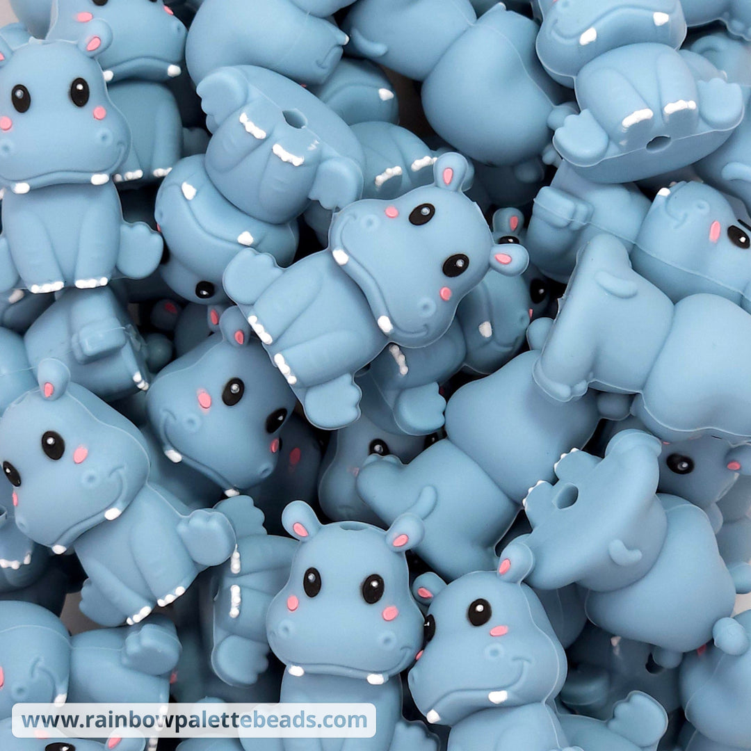 3D Hippo Silicone Focal Beads Beads