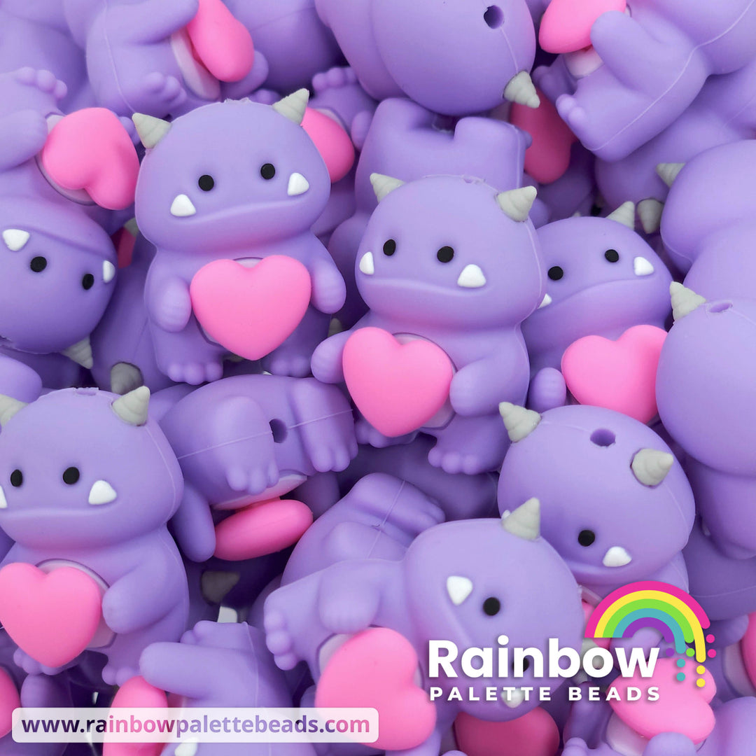 3D Love Monster Exclusive Silicone Focal Beads Lavender Beads