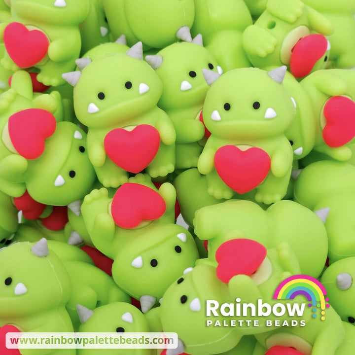 3D Love Monster Exclusive Silicone Focal Beads Lime Green Beads