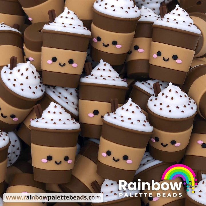 3D Multiple Color Sprinkle Drink Exclusive Silicone Focal Beads Chocolate Brown Beads