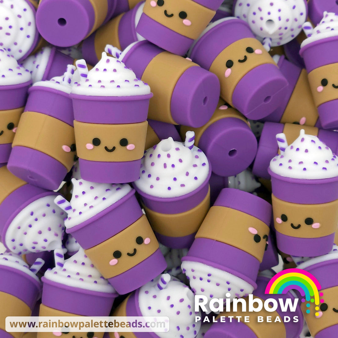 3D Multiple Color Sprinkle Drink Exclusive Silicone Focal Beads Lavender Beads