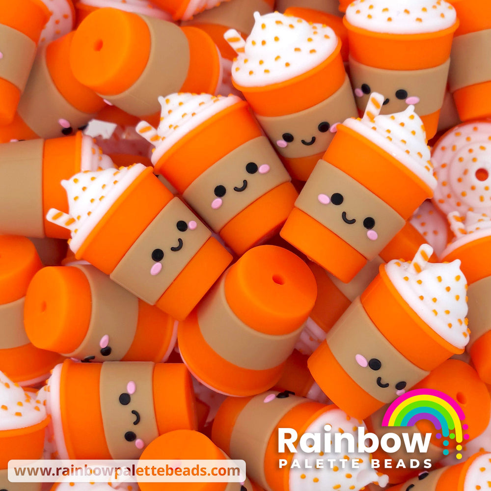 3D Multiple Color Sprinkle Drink Exclusive Silicone Focal Beads Orange Beads