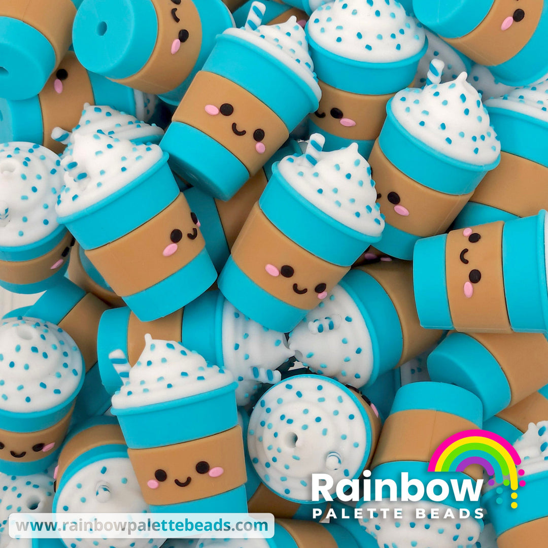 3D Multiple Color Sprinkle Drink Exclusive Silicone Focal Beads Robins Egg Beads