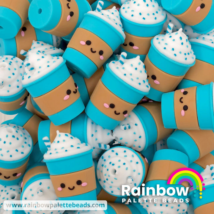 3D Multiple Color Sprinkle Drink Exclusive Silicone Focal Beads Robins Egg Beads