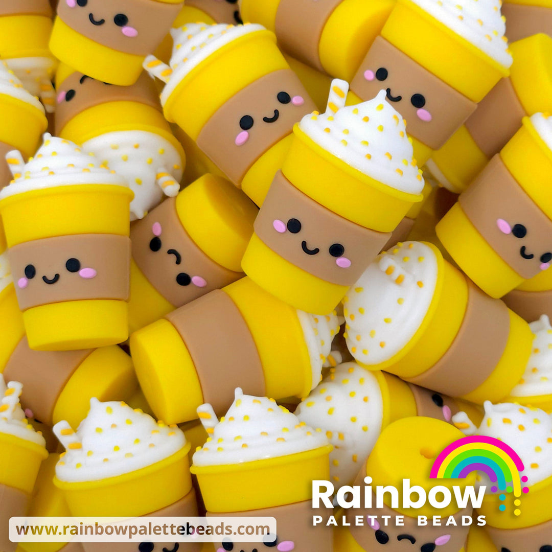 3D Multiple Color Sprinkle Drink Exclusive Silicone Focal Beads Yellow Beads