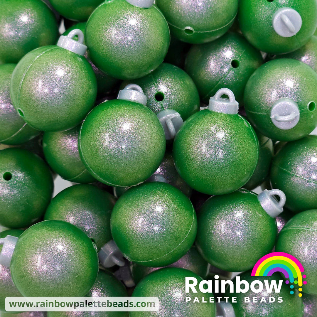 3D Opal Christmas Ornament (Bauble) Exclusive Silicone Focal Beads Darker Green Beads