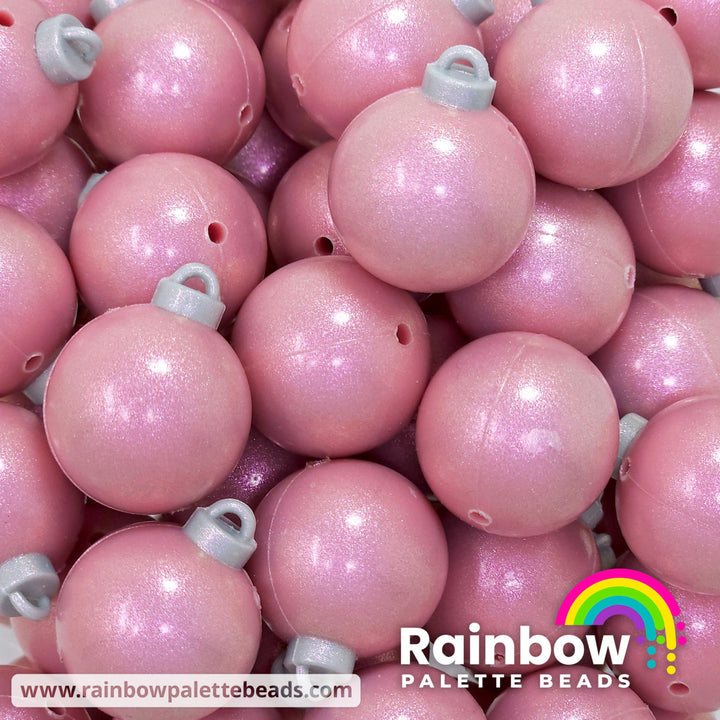 3D Opal Christmas Ornament (Bauble) Exclusive Silicone Focal Beads Dusty Rose Beads