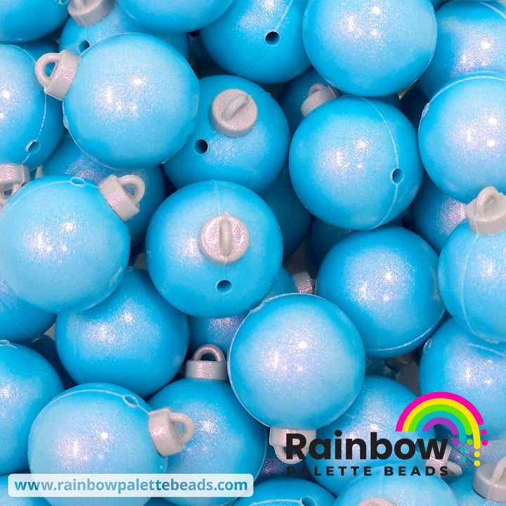 3D Opal Christmas Ornament (Bauble) Exclusive Silicone Focal Beads Merry & Bright Blue Beads