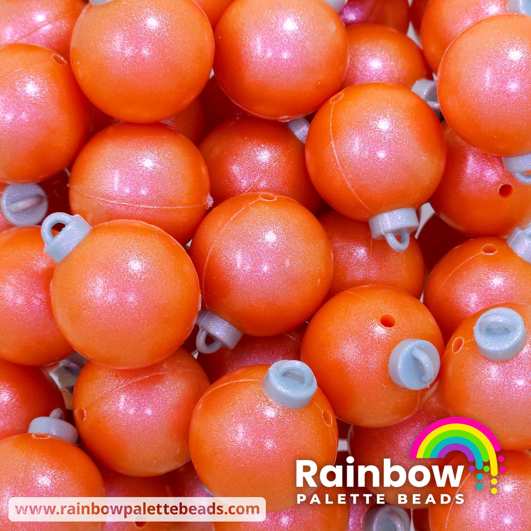 3D Opal Christmas Ornament (Bauble) Exclusive Silicone Focal Beads Orange Beads