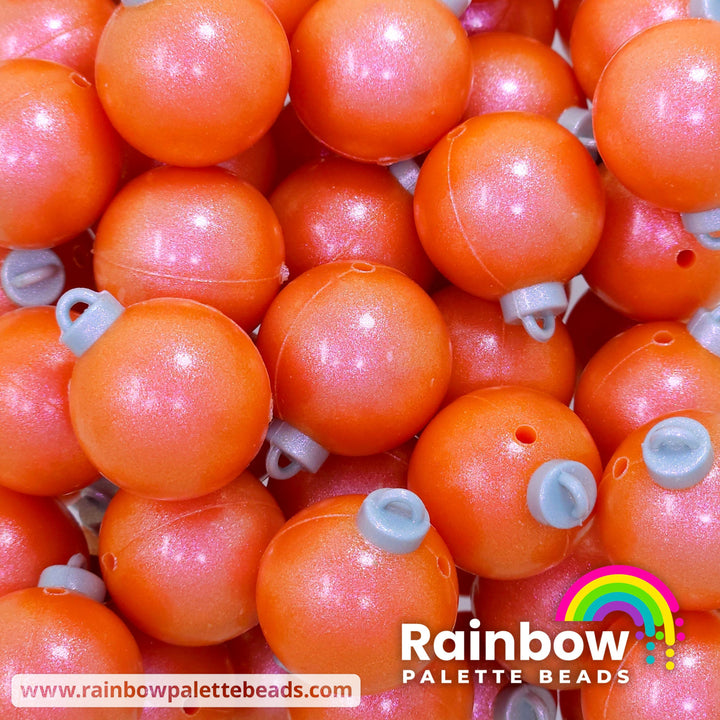 3D Opal Christmas Ornament (Bauble) Exclusive Silicone Focal Beads Orange Beads