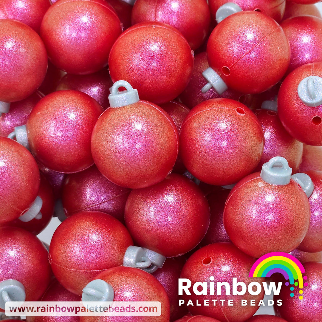 3D Opal Christmas Ornament (Bauble) Exclusive Silicone Focal Beads Red Beads