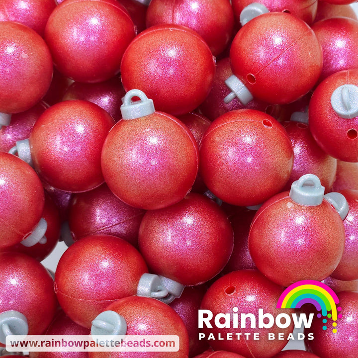 3D Opal Christmas Ornament (Bauble) Exclusive Silicone Focal Beads Red Beads