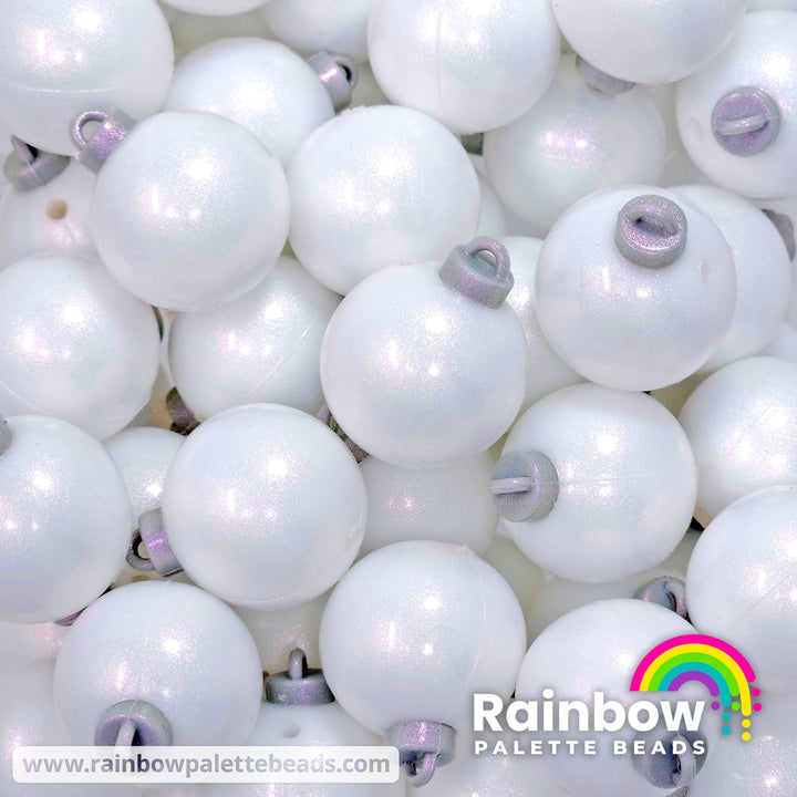 3D Opal Christmas Ornament (Bauble) Exclusive Silicone Focal Beads White Beads