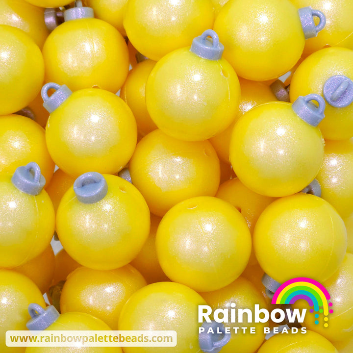 3D Opal Christmas Ornament (Bauble) Exclusive Silicone Focal Beads Yellow Beads