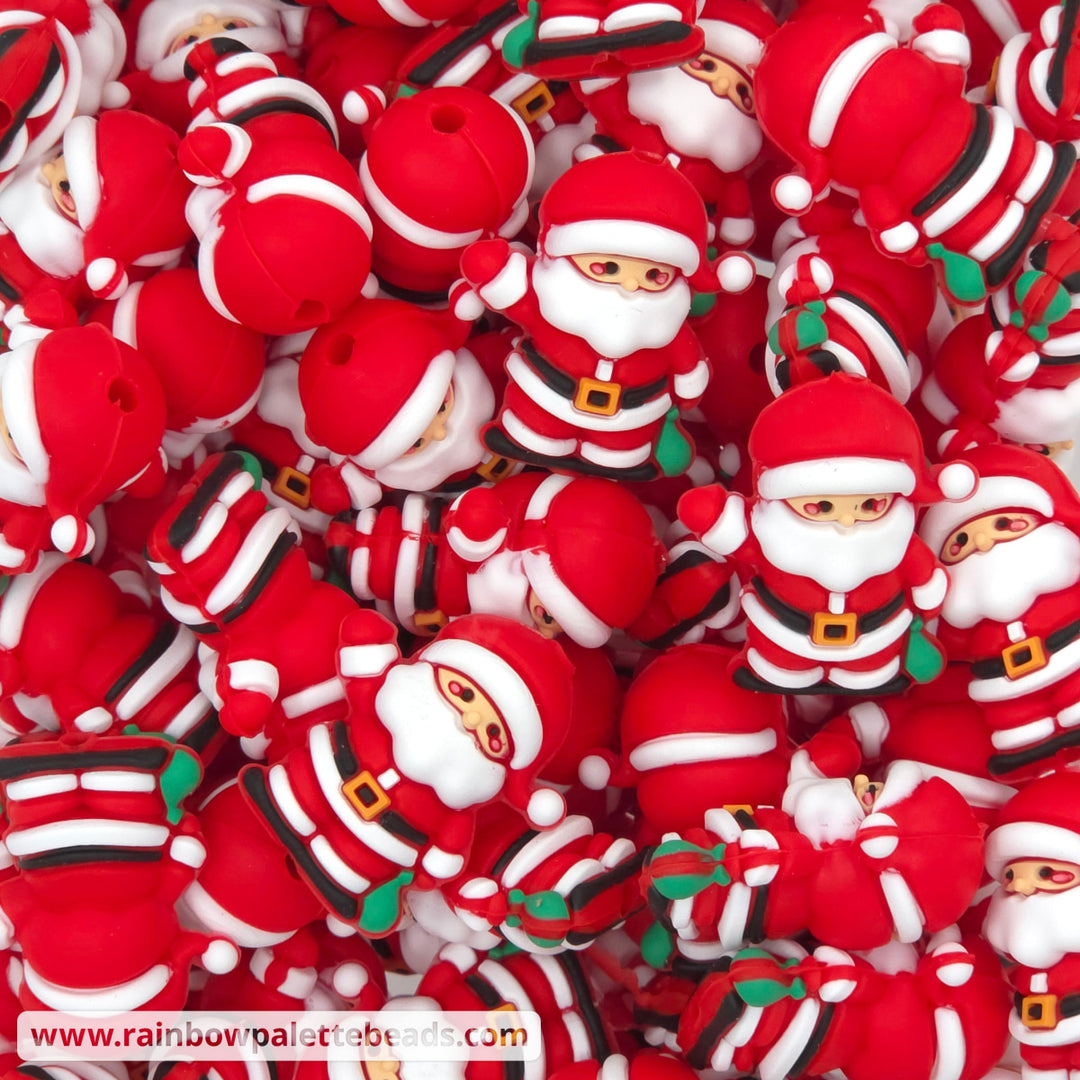 3D Santa with Bag Silicone Focal Beads - Beads