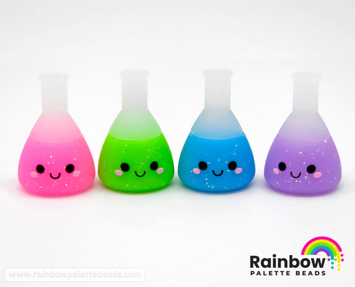 3D Science Erlenmeyer Flask Beaker Test Tubes Potion Exclusive Silicone Focal Bead - Beads