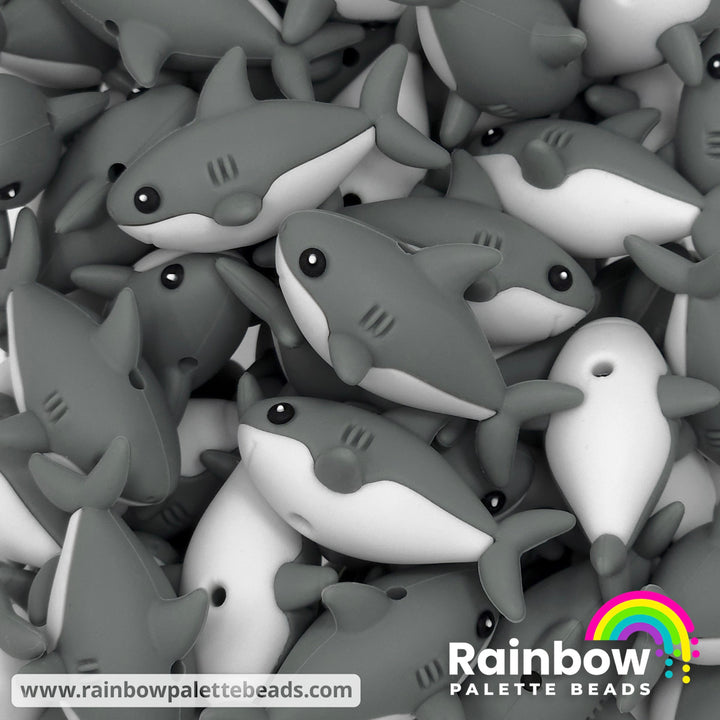 3D Shark Exclusive Silicone Focal Beads Gray Beads
