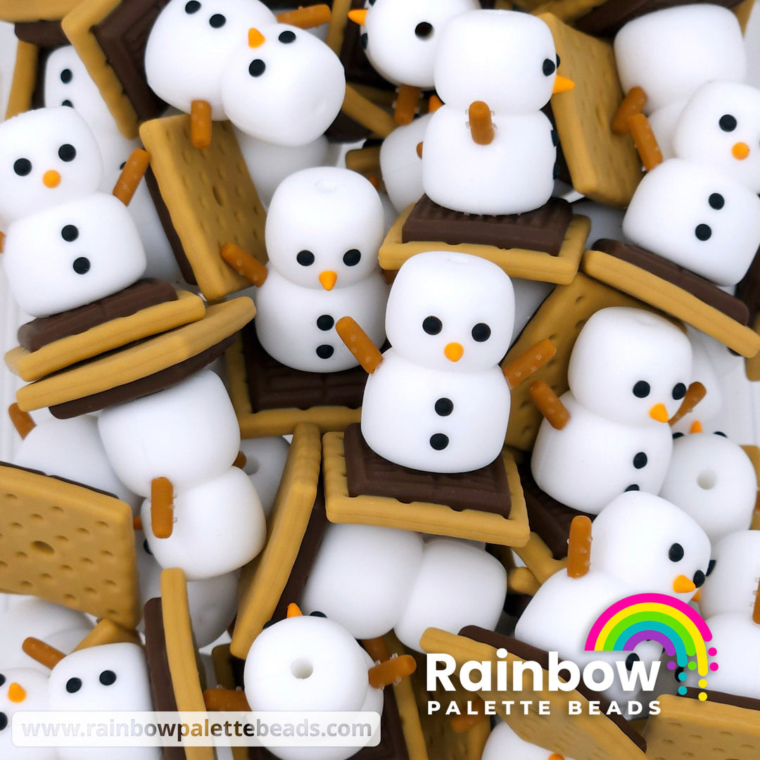 3D Smore’man (Smore Snowman) Exclusive Silicone Focal Beads Beads