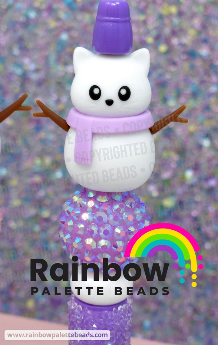 3D Snow Kitty Exclusive Silicone Focal Bead Beads