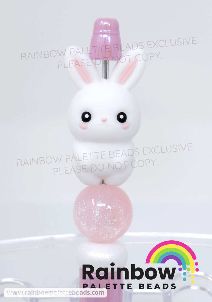 3D ’Snowball’ the Bunny Exclusive Silicone Focal Beads Beads