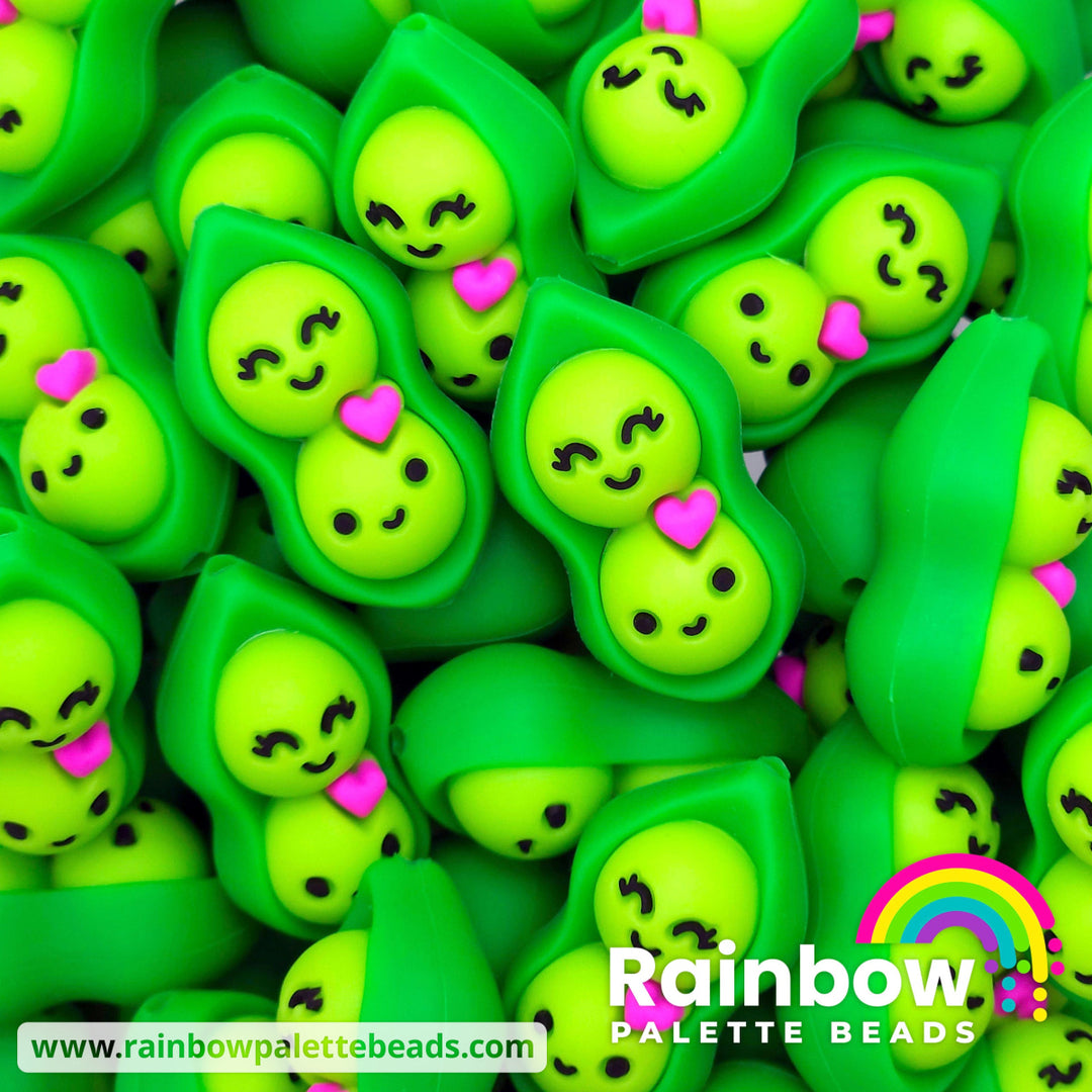 3D Two Peas-in-a-Pod Exclusive Silicone Focal Bead Beads
