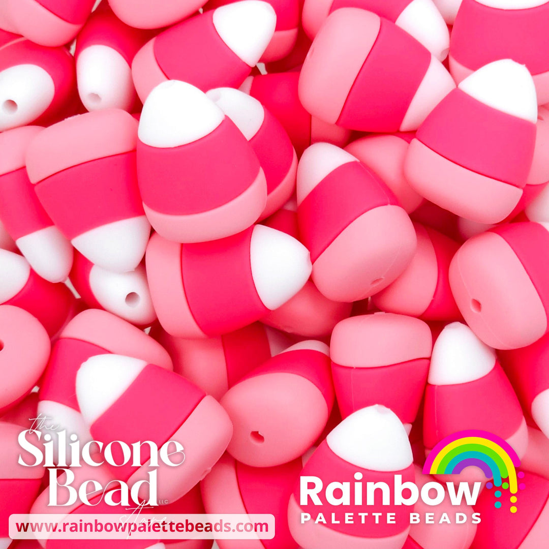 3D Valentine’s Day Pink Candy Corn (No Face) Exclusive Silicone Focal Bead Beads