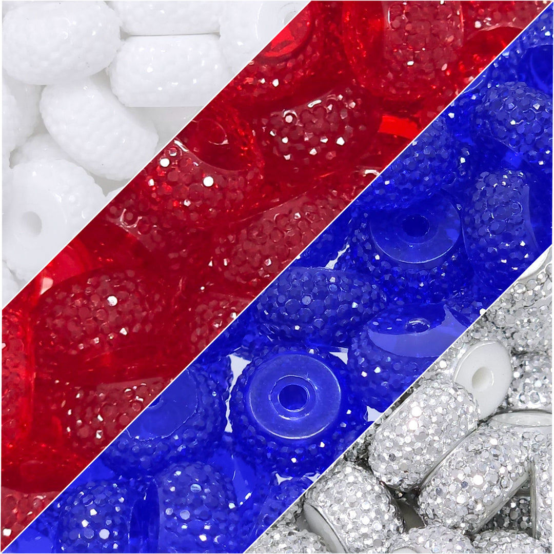 12mm USA Abacus Acrylic Spacer Bead Mix (40 Beads)