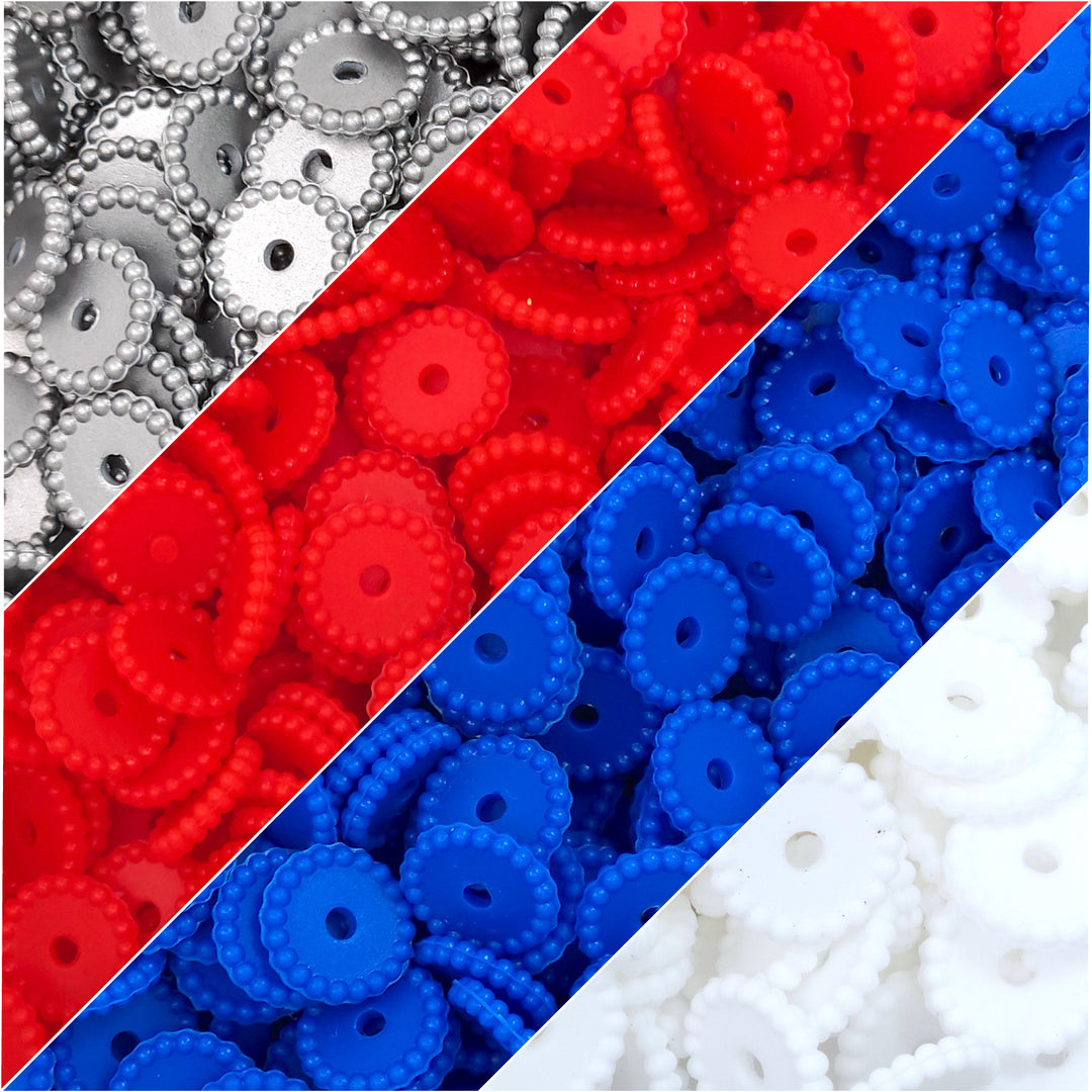 12mm USA Thin Dots Silicone Spacer Bead Mix (40 beads)