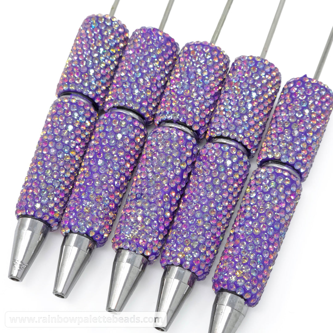 AB Amethyst Purple Prismatic Shimmer Full Rhinestone Beadable Diamond Pen