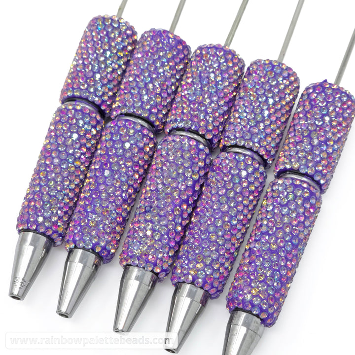 AB Amethyst Purple Prismatic Shimmer Full Rhinestone Beadable Diamond Pen