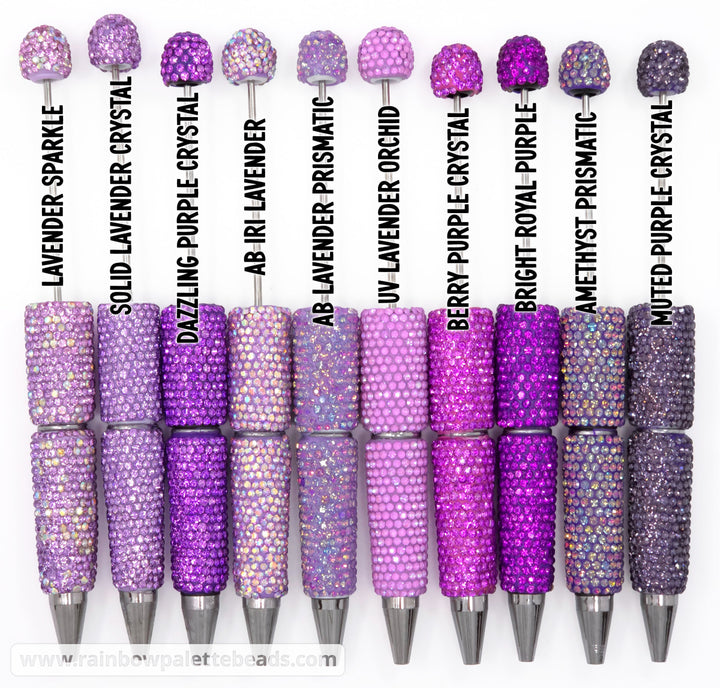 AB Amethyst Purple Prismatic Shimmer Full Rhinestone Beadable Diamond Pen