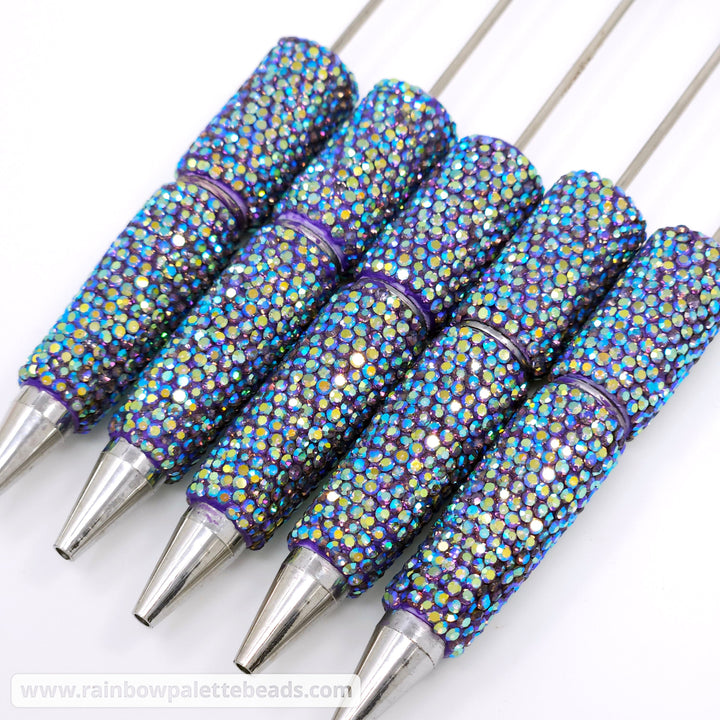 AB Iridescent Purple Sparkle Full Rhinestone Beadable Diamond Pen