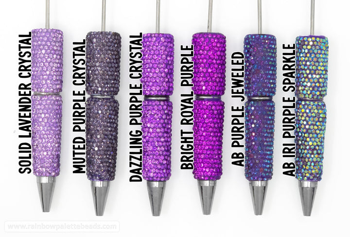 AB Iridescent Purple Sparkle Full Rhinestone Beadable Diamond Pen