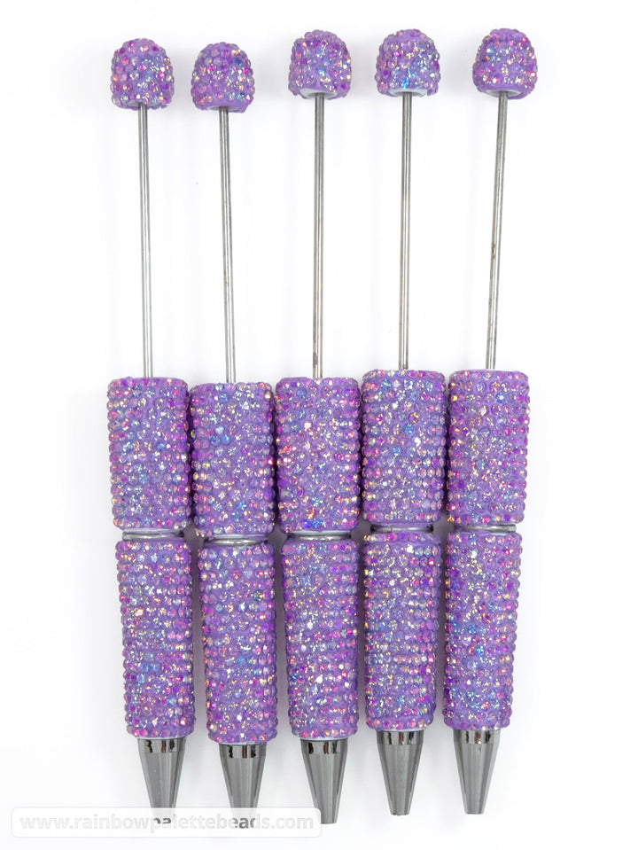 AB Lavender Purple Prismatic Shimmer Full Rhinestone Beadable Diamond Pen