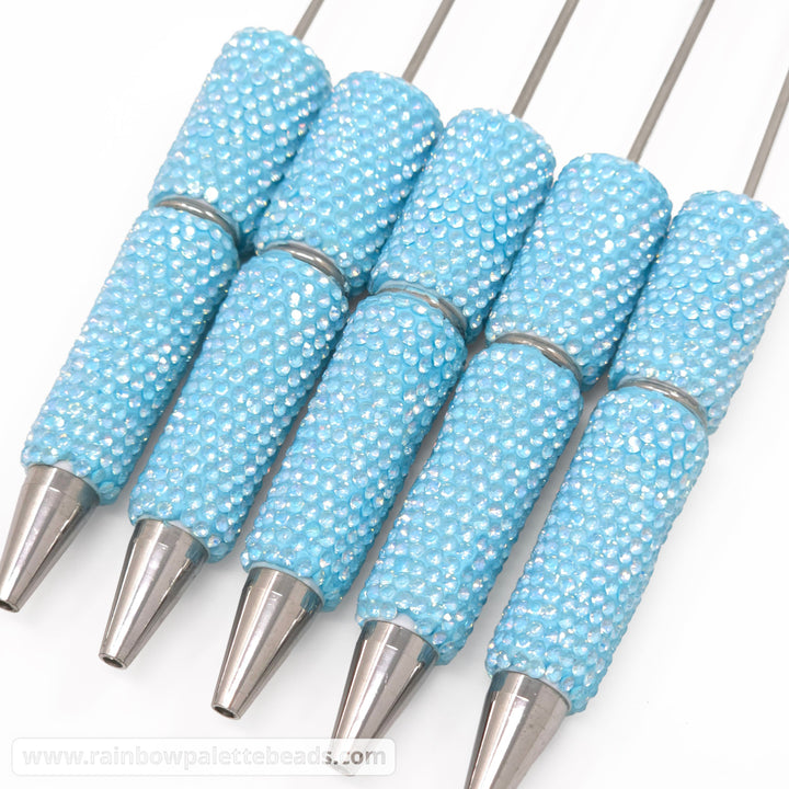 AB Merry & Bright Blue Prismatic Shimmer Full Rhinestone Beadable Diamond Pen