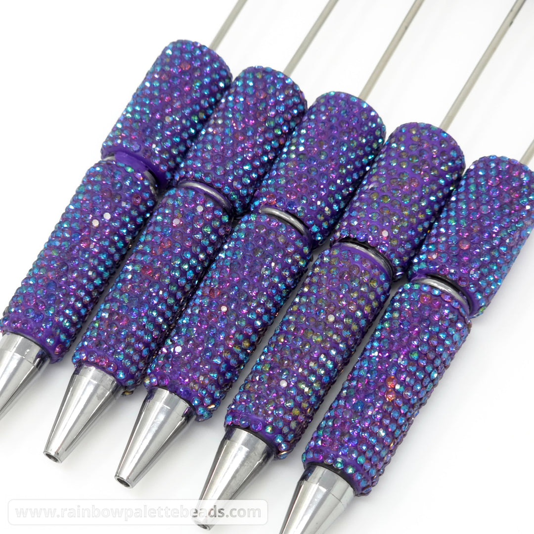 AB Purple Jeweled Sparkle Full Rhinestone Beadable Diamond Pen