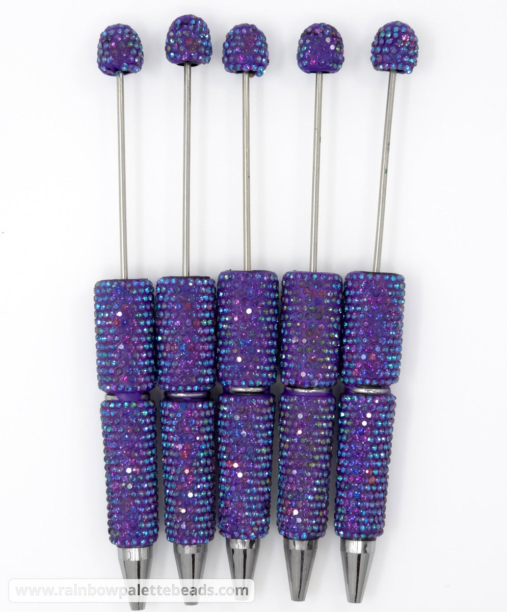 AB Purple Jeweled Sparkle Full Rhinestone Beadable Diamond Pen