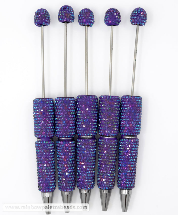 AB Purple Jeweled Sparkle Full Rhinestone Beadable Diamond Pen