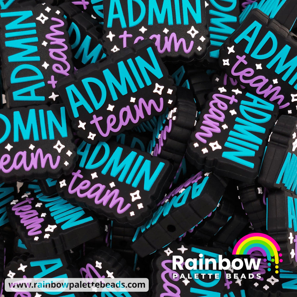 Admin Team Exclusive Silicone Focal Bead Turquoise and Purple Beads