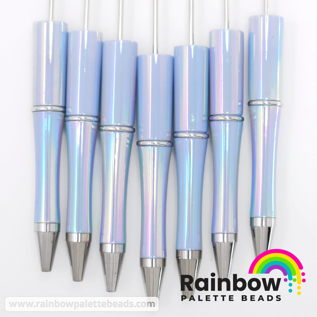 Baby Blue Opal Beadable Plastic Pen