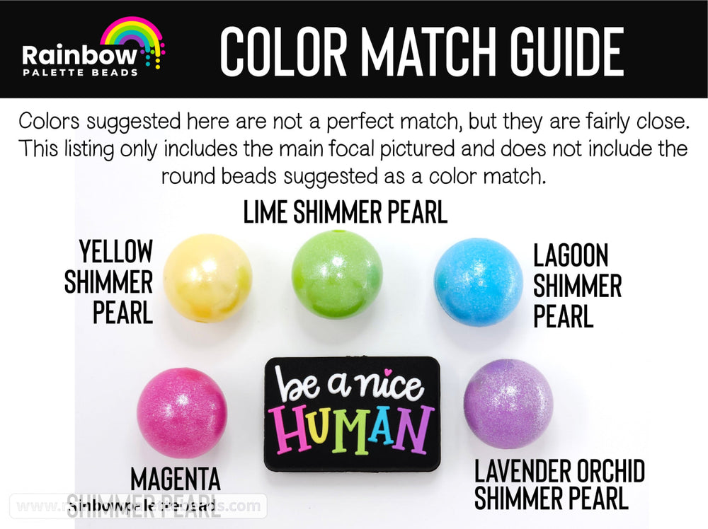 Be a Nice Human Exclusive Silicone Focal Bead Beads