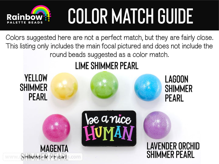 Be a Nice Human Exclusive Silicone Focal Bead Beads
