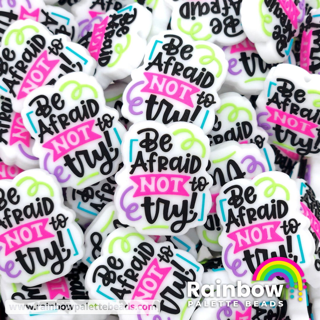 Be Afraid NOT To Try Exclusive Silicone Focal Bead White / Single Bead Beads